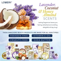 Home Spa Gift Baskets - Coconut, Lavender, Jasmine & Honey Almond Scent - 16pc