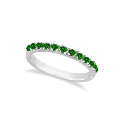 Emerald Semi-eternity Band Stackable Ring 14k Gold (0.38 Ct