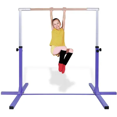 Gymnastic Steel Horizontal Training Bar Junior Home Practice 3'-5' Adjustable