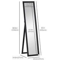 Full Length Mirror, Free Standing Or Wall-mount Long Mirror