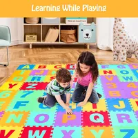 Babyjoy Kids Foam Interlocking Puzzle Play Mat W/alphabet & Numbers 72-piece Set