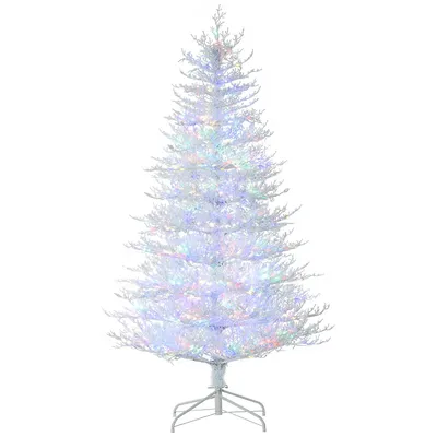 6ft Artificial Christmas Tree With Snow Rime, Led Lights