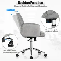 Hollow Mid Back Leisure Office Chair Adjustable Task Chair W/armrest