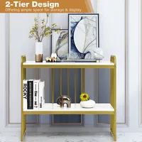 2-tier Console Table Modern Buffet Serving Table Storage Shelf For Entryway
