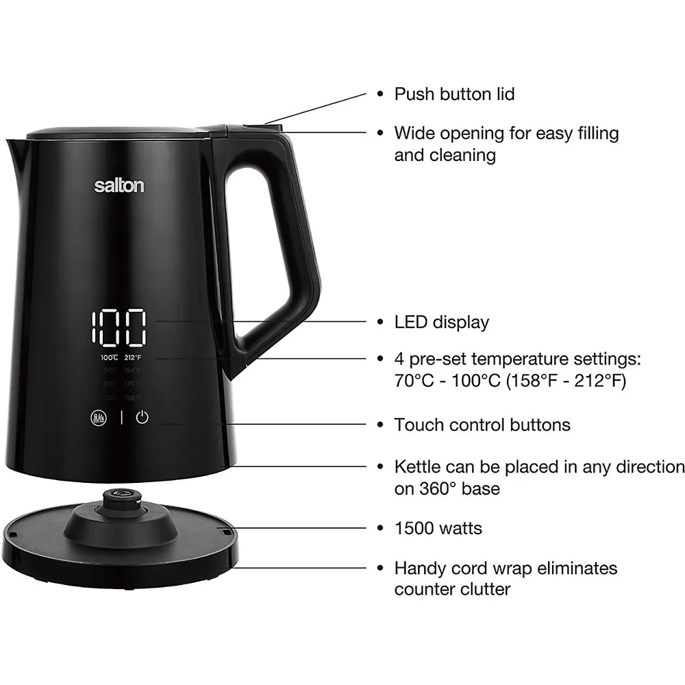 Jk1956 Insulated Digital Kettle, Temperature Controlled, Cordless,1.5l