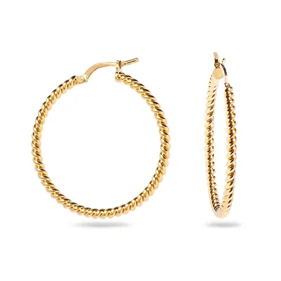 18kt Gold Plated 30mm Round Bead Hoop