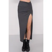 Deep Slit Detailed Midi Skirt