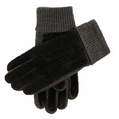Mens Knit And Suede Glove