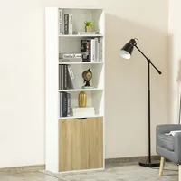 Modern 4-tier Open Bookshelf With Doors