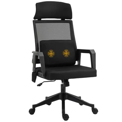 High Back Desk Chair W/ 2-point Massage Lumbar