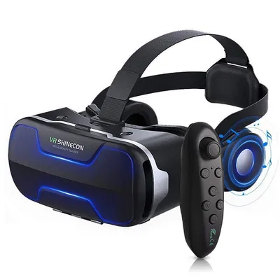 Adjustable 3d Virtual Reality Vr Headset Goggles Glasses W/ Bluetooth Controller