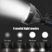 Powerful Led Rechargeable Flashlight 8000mah Heavy Duty Spotlight