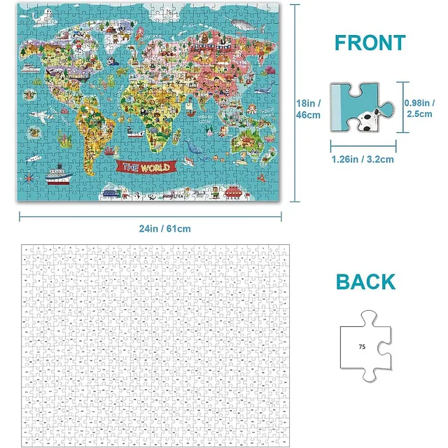 Janod - 300 Piece Giant World Map Puzzle