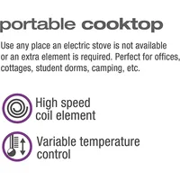 Dual Coil Portable Electric Cooktop, Temperature Control