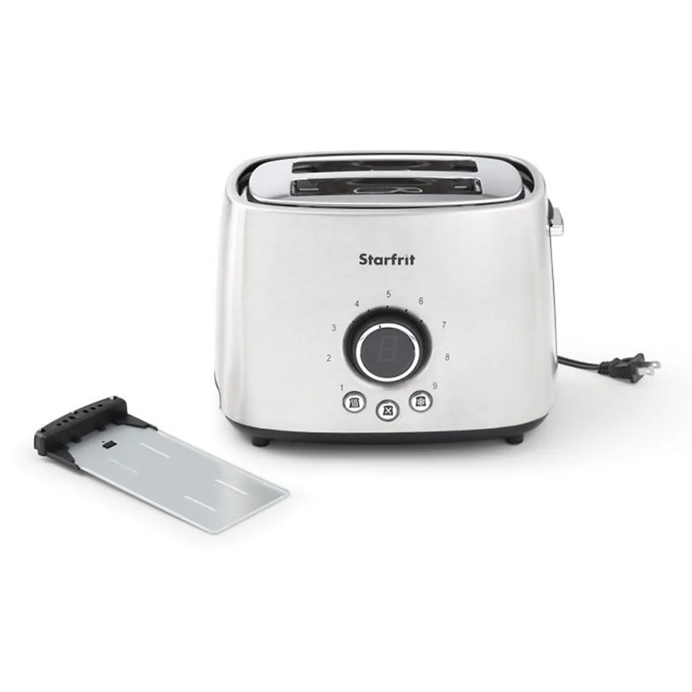 Extra Large 2 Slice Toaster, 9 Power Levels, 800 Watts, Stainless Steel