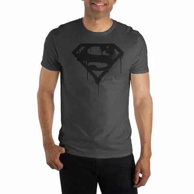 Dc Comics Superman S Logo Graffiti Grey T-shirt