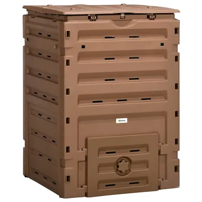 120 Gallon Compost Bin Composter With 80 Vents, Brown