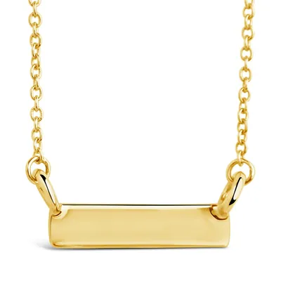 14k Gold Mini Bar Pendant Necklace