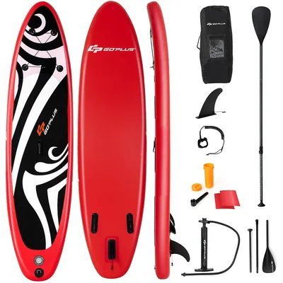 Goplus 11' Inflatable Stand Up Paddle Board Surfboard W/pump Aluminum Paddle