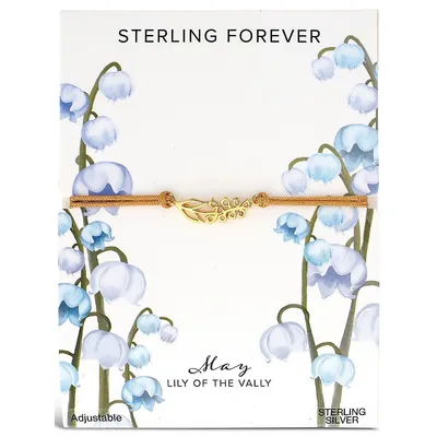 Sterling Silver Birth Flower Bolo Bracelet-may