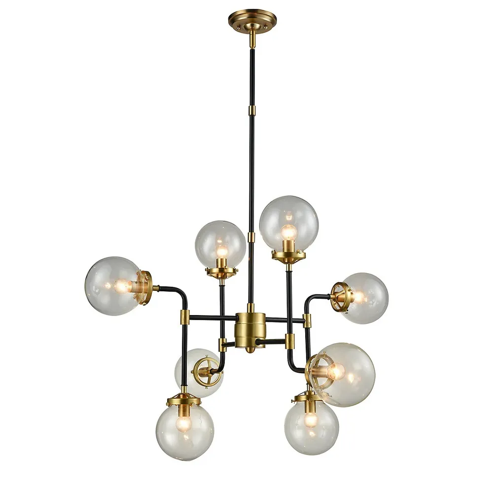 Paris 8 Lights Pendant Lamp - Satin Gold