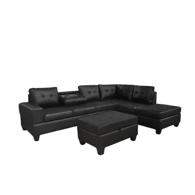 Modern Trends College Sectional With Storage Ottoman