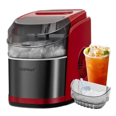 Costway Nugget Ice Maker Countertop 44lbs Per Day w/Ice Scoop and  Self-Cleaning 