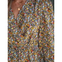 Women's Ditsy Floral Peasant Sleeve Dress