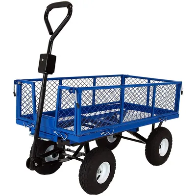 Heavy-duty Steel Dump Utility Garden Cart With Removable Sides