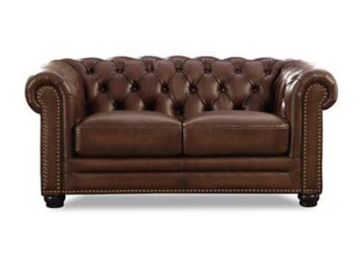 Aliso 68 In. Leather Chesterfield Loveseat