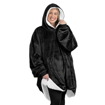 Sherpa Wearable Fleece Blanket - Soft & Fluffy Plush Hoodie Hypoallergenic Lightweight