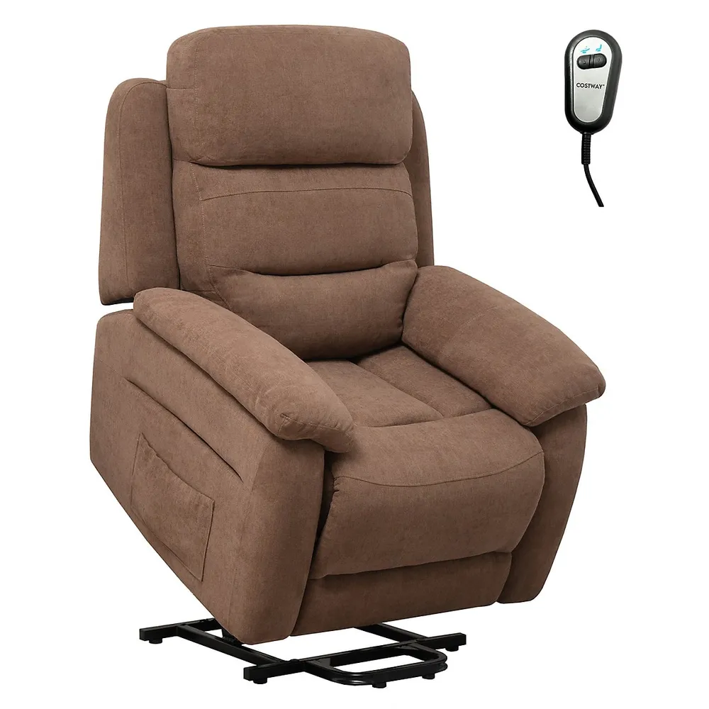 HOMCOM Power Lift Chair Recliner for Elderly, Padded Reclining Chair with  Remote Control, Side Pockets for Living Room