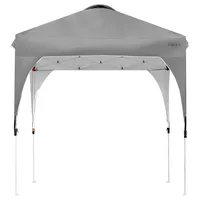 6.6x6.6 Ft Pop Up Canopy Tent Shelter Height Adjustable W/ Roller Bag Grey