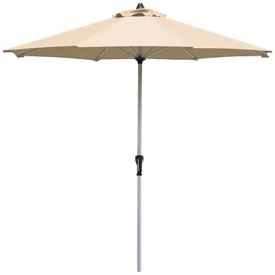 9' Patio Market Umbrella Outdoor Table Aluminum Crank W/8 Rib