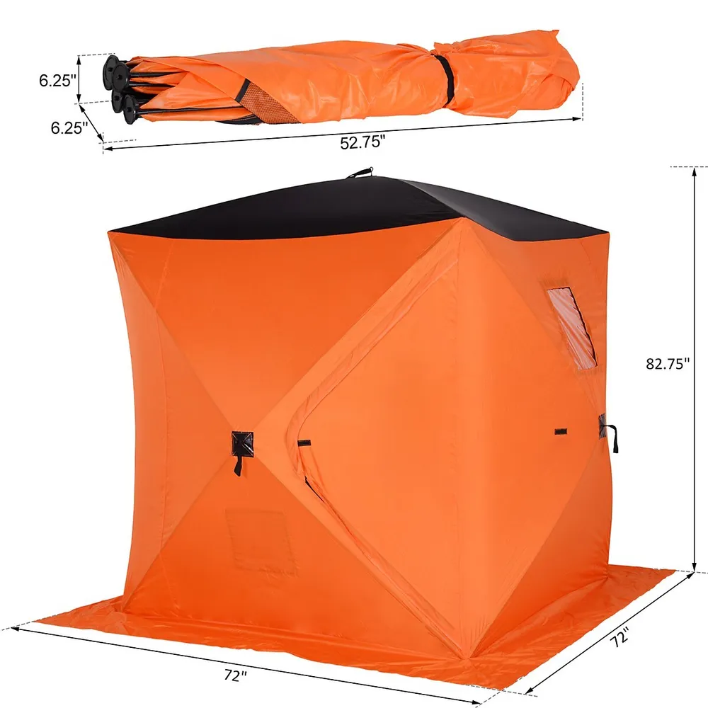 Outsunny 2-4 Person Portable Pop-up Ice Fishing Tent