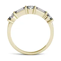 14k Yellow Gold Moissanite By Charles & Colvard 5x2mm Straight Baguette Fashion Ring, 1.15cttw Dew