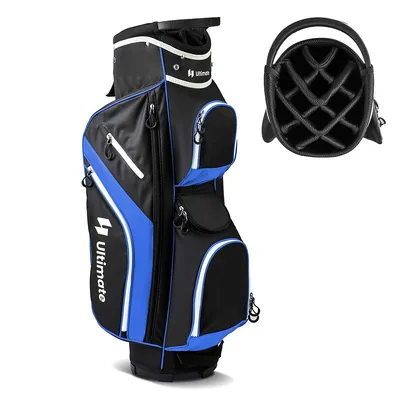 Lightweight Golf Cart Bag With 14 Way Top Dividers 9 Pockets Rain Hood Cooler