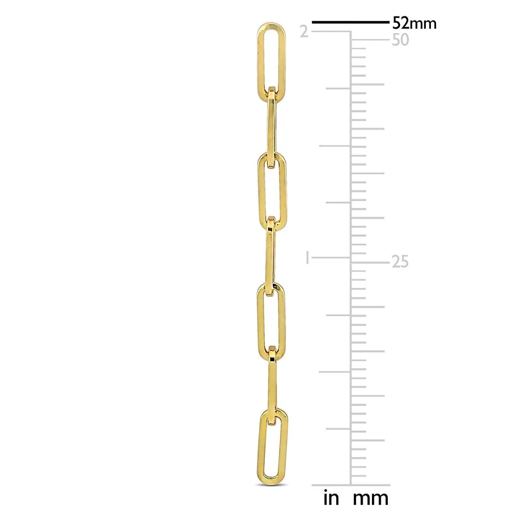 Paperclip Link Drop Earrings In 14k Yellow Gold