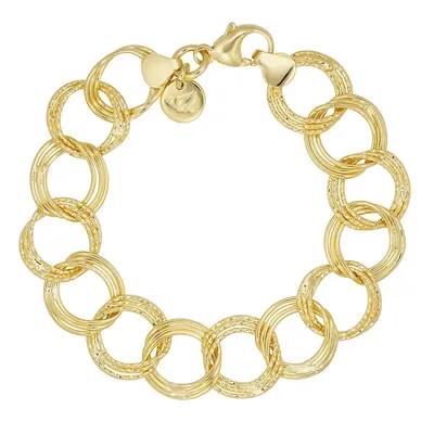 18kt Gold Plated Large Round Multi Link Bracelet