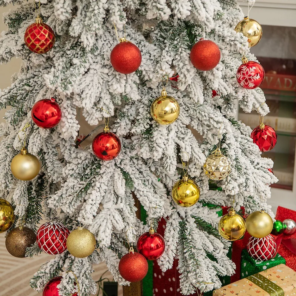 6' Pre-Lit Fiber Optic Artificial Christmas Tree with 220 Colorful LED and  Remote Control Show