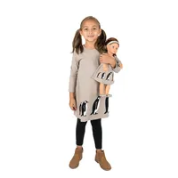 Girls And Doll Matching Cotton Christmas Dress