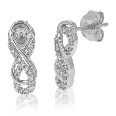 1/ Cttw Dangle Earrings For Women, Round Lab Grown Diamond Dangle Earrings In .925 Sterling Silver, Prong Setting