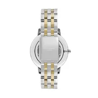 Ladies Lc07402.220 3 Hand Silver Watch With A Two Tone Metal Band And A White Dial