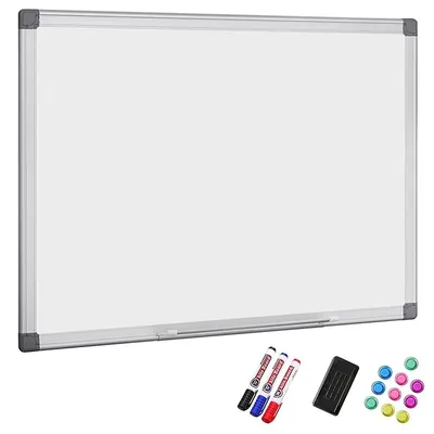 Magnetic White Board, With Aluminum Frame And Detachable Marker Tray, For Wall School/office/home