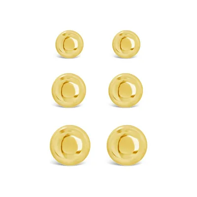 Polished Sphere Stud Set Earring Sterling Forever Gold