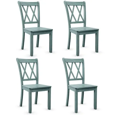 Set Of 4 Wooden Dining Side Chair Armless Chair Home Kitchen Mint Green