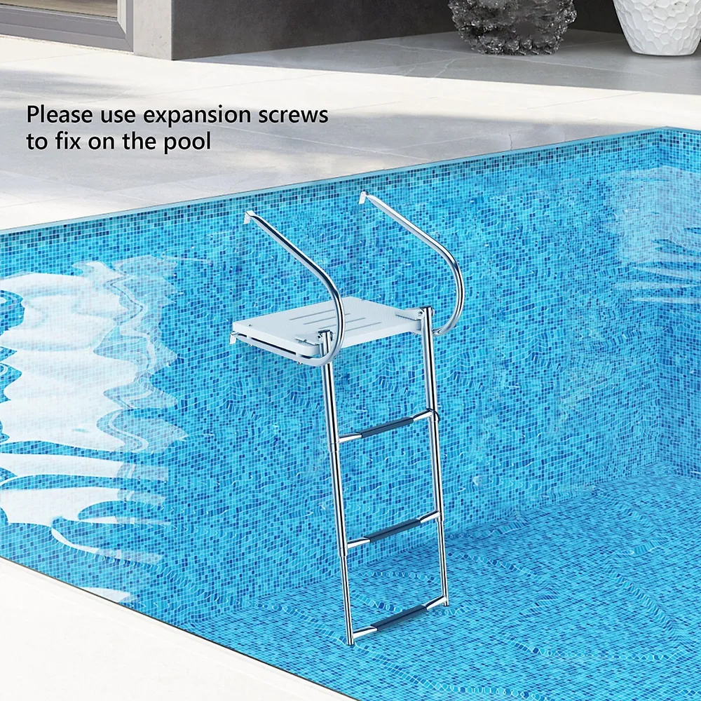 Over Platform Boat Ladder with Grab Rails, 3 Step