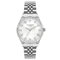 Ladies Lc07310.320 3 Hand Silver Watch With A Silver Metal Band And A White Dial