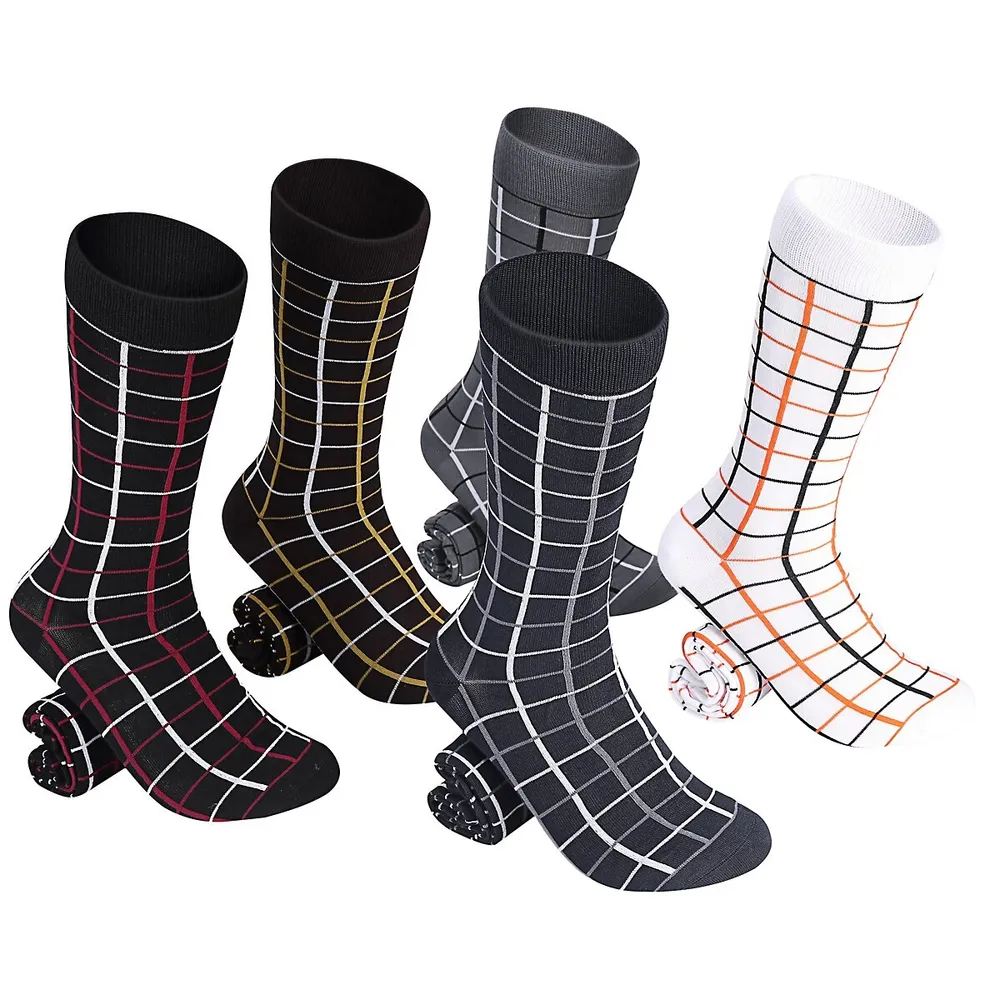 Colored Grid Crew Socks 5 Pack