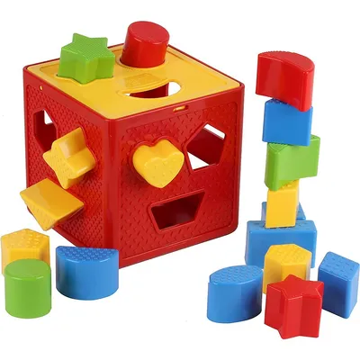18 Shapes Baby Blocks Shape Sorter Toy Cube Box Toys